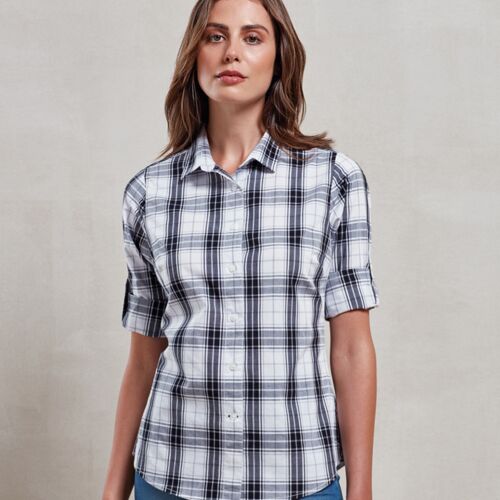 Premier Ladies Ginmill Check Long Sleeve Shirt Thumbnail