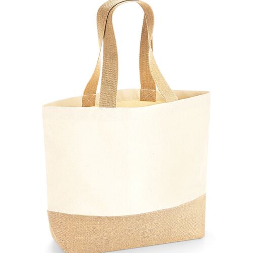 Jute base canvas tote Thumbnail